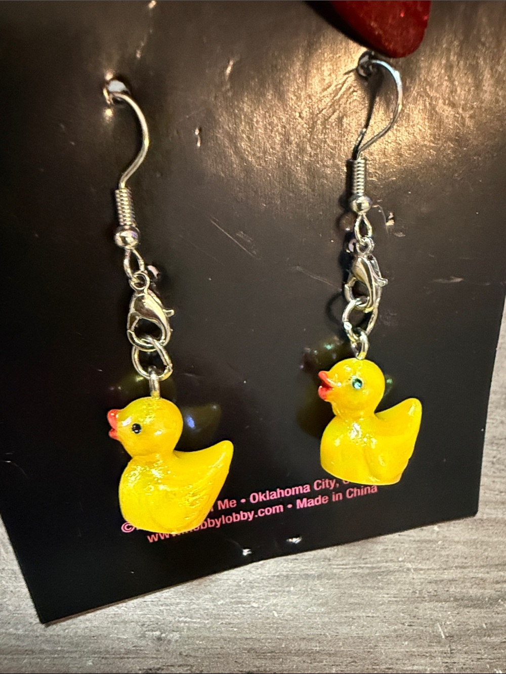Yellow Duckling Dangle Earrings